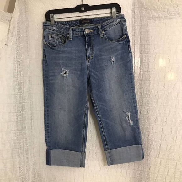 Seven 7 Cuffed Jean Capris Size 8 - Picture 1 of 8